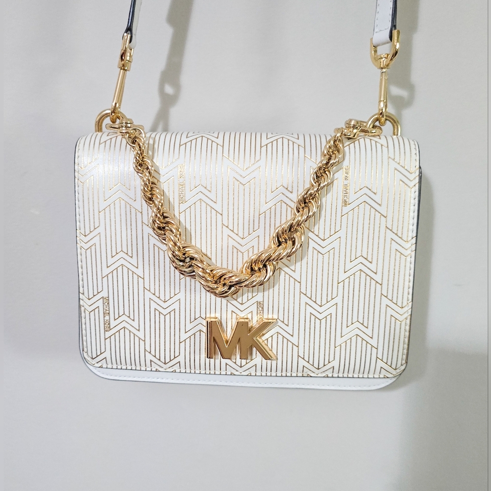 Michael Kors White and Gold Women's Bag